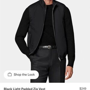 Suitsupply Black Light Padded Zip Vest